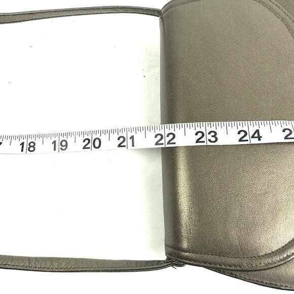 Frenchy of California Shoulder Handbag Gray Brown Leather Purse - Picture 9 of 9